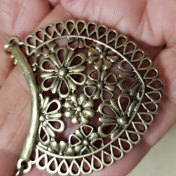 Elegant Antique Copper Heart Pendant Necklace. - Picture 4 of 10